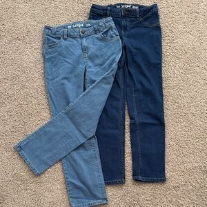 Cat & Jack Girls Straight Jeans - Light Blue and Dark Blue